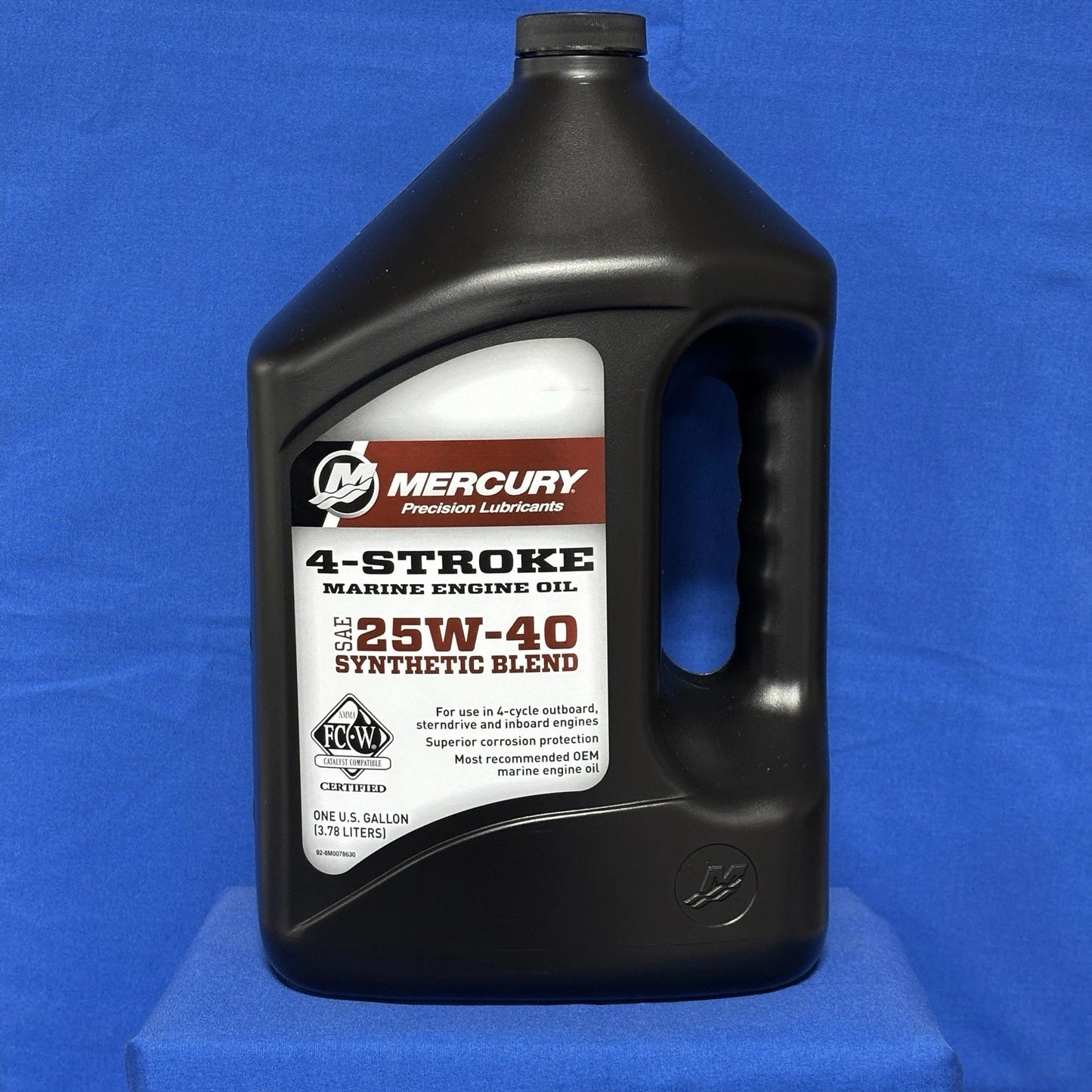 Mercury 8M0078630 – 25W‑40 Synthetic Blend 4‑Stroke Marine Engine Oil, 1 Gallon