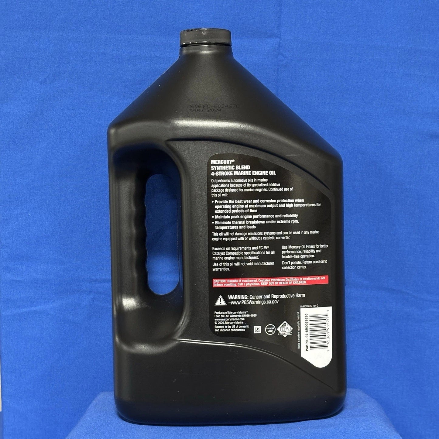 Mercury 8M0078630 – 25W‑40 Synthetic Blend 4‑Stroke Marine Engine Oil, 1 Gallon