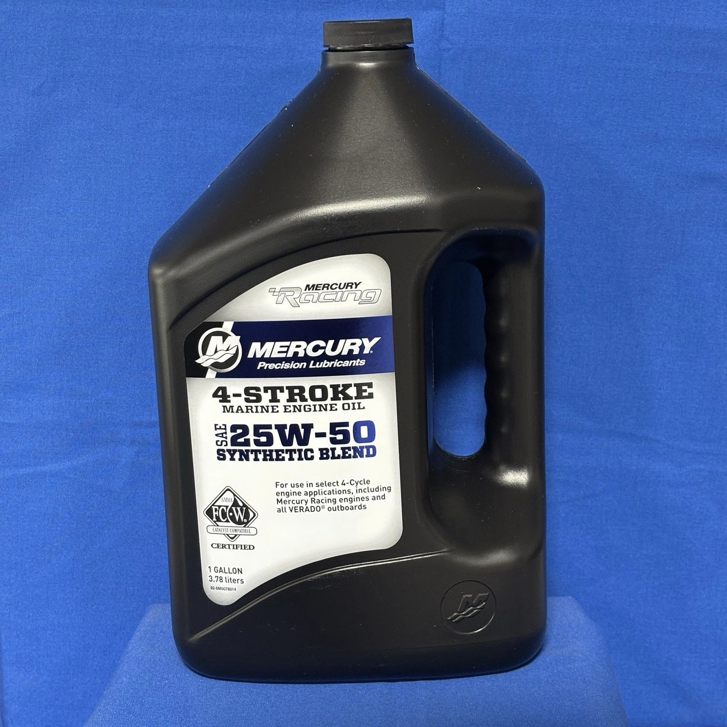 Mercury 8M0078014 – 25W‑50 High-Performance 4‑Stroke Marine Engine Oil, 1 Gallon
