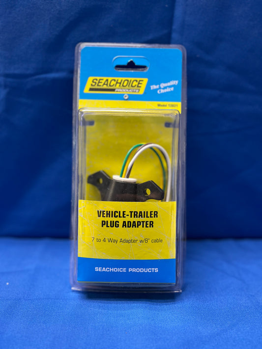 Vehicle- Trailer Plug Adapter 7 to 4 Way Adapter With 8" Cable