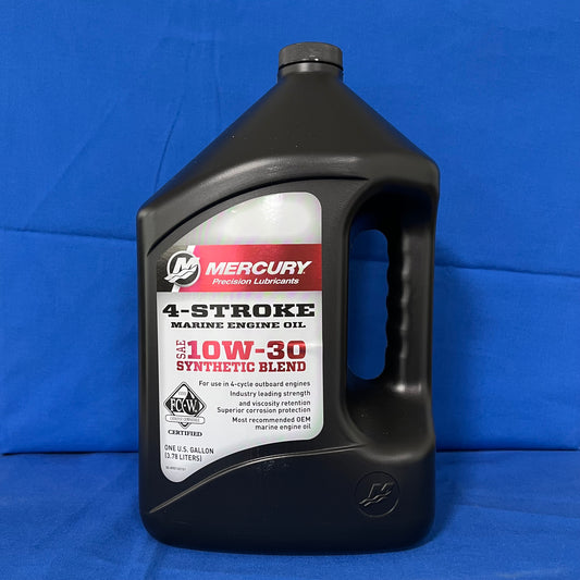 Mercury 8M0142151 – 10W‑30 Synthetic Blend 4‑Stroke Marine Engine Oil, 1 Gallon