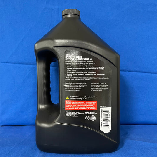 Mercury 8M0142151 – 10W‑30 Synthetic Blend 4‑Stroke Marine Engine Oil, 1 Gallon