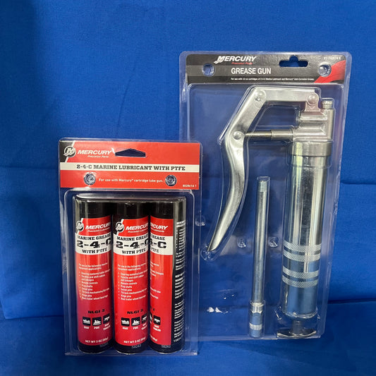 Mercury Marine Grease Gun + 2-4-C Lubricant Bundle
