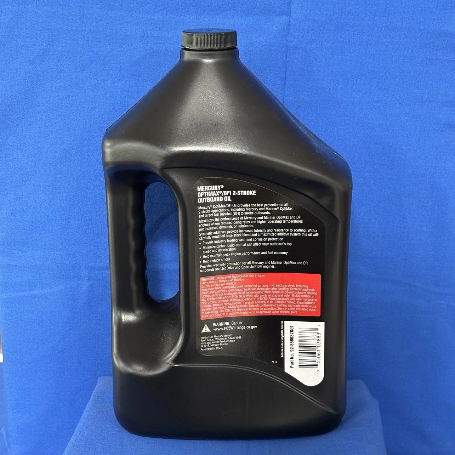 Mercury 8M0229798 – Optimax DFI 2‑Stroke Synthetic Blend Engine Oil, 1 Gallon