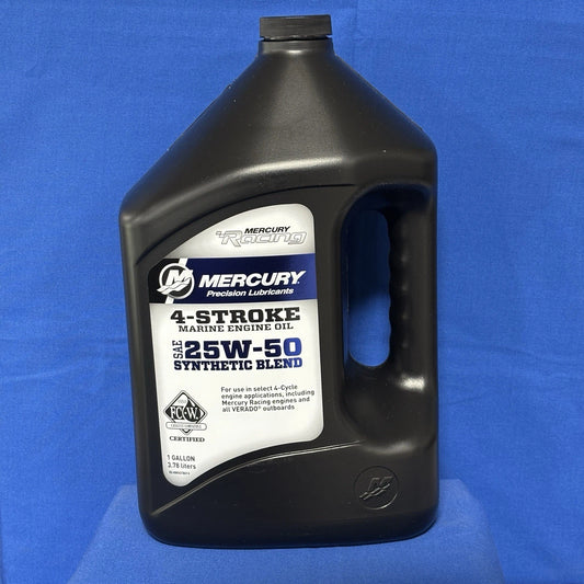Mercury 8M0078014 – 25W‑50 High-Performance 4‑Stroke Marine Engine Oil, 1 Gallon
